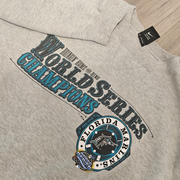 Vintage Nike Team Florida Marlins World Series Champions Crewneck Sweatshirt XL - Picture 1 of 8